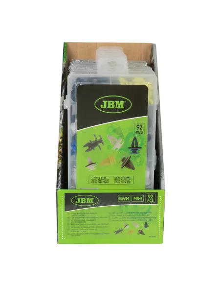 53719 Estuche De Clips Bmw Mini 92 Pcs Para Panel De Puerta/Moldur JBM