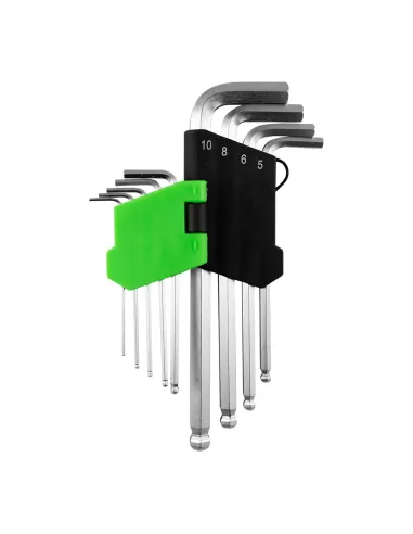 53740 Set De 9 Llaves Allen Largas Con Punta...