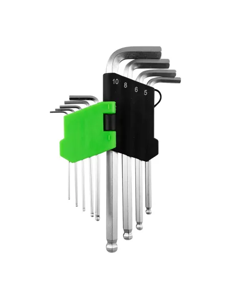 53740 Set De 9 Llaves Allen Largas Con Punta Redonda JBM