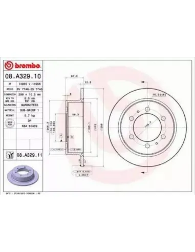 08.A329.10 Disco de freno Brembo