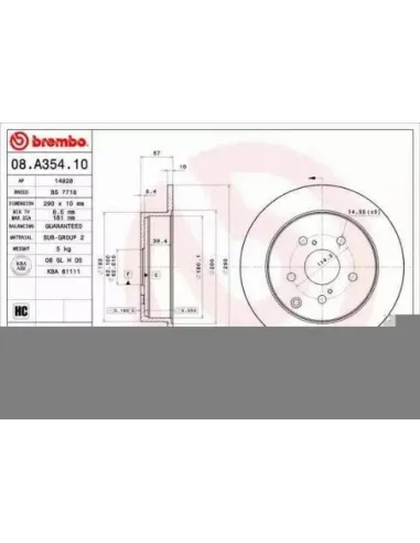 08.A354.10 Disco de freno Brembo