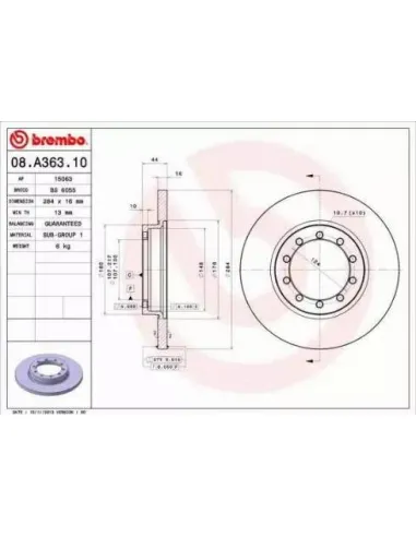 08.A363.10 Disco de freno Brembo