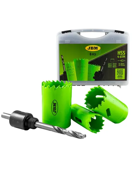 53859 Estuche De Sierras De Corona Bimetálicas Con Adaptadores JBM