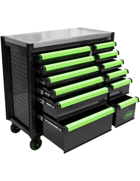 53868 Carro De Herramientas Con 12 Cajones VacãO - Verde JBM