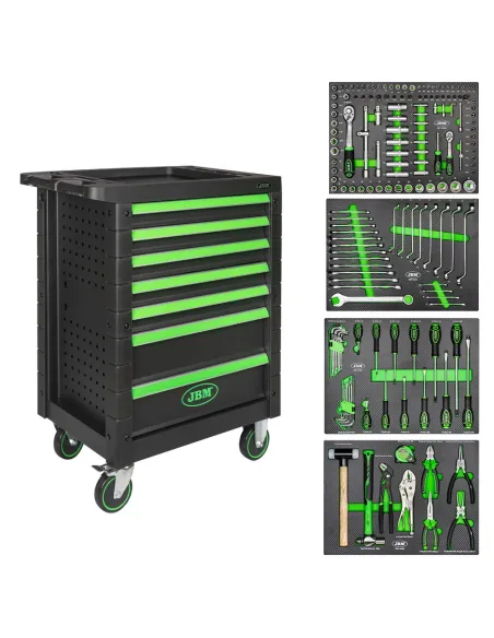 53904 Carro De Herramientas 7 Cajones Verde JBM