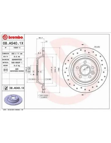 08A5401X Disco de freno Brembo