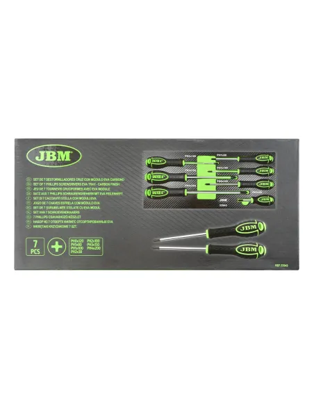 53943 Set De 7 Destornilladores Cruz Con MóDulo Eva Carbono JBM