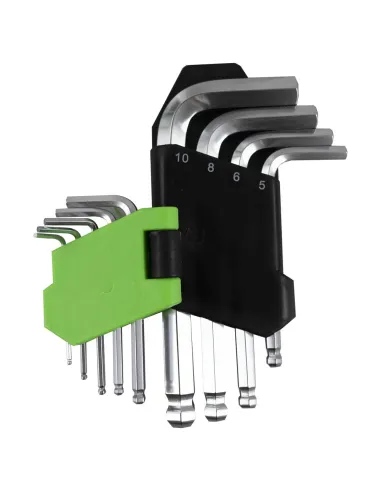 53954 Set De 9 Llaves Allen Cortas Con Punta...