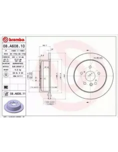 08.A608.11 Disco de freno Brembo