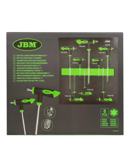 53979 Set De 8 Llaves Torx En Forma De "T" JBM