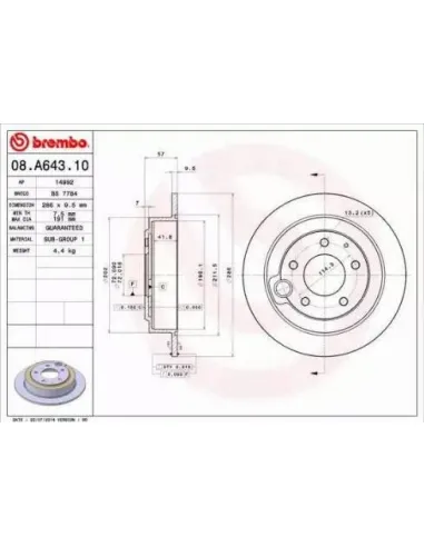 08.A643.10 Disco de freno Brembo