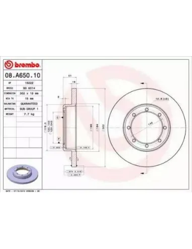 08.A650.10 Disco de freno Brembo