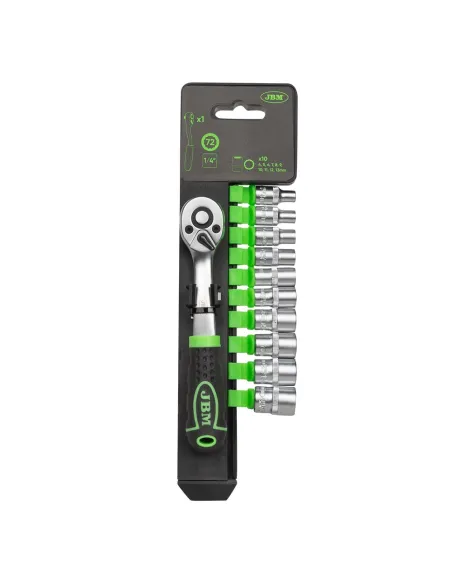 54031 Carraca 72 Dientes Con Vasos De 12 Cantos 1/4" JBM