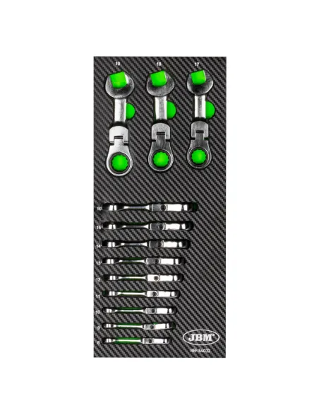 54032 Set De 12 Llaves Mini Combinadas Articuladas Con Trinquete JBM