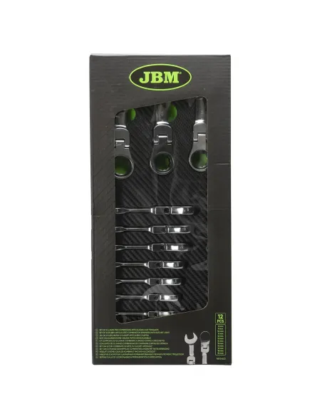 54032 Set De 12 Llaves Mini Combinadas Articuladas Con Trinquete JBM