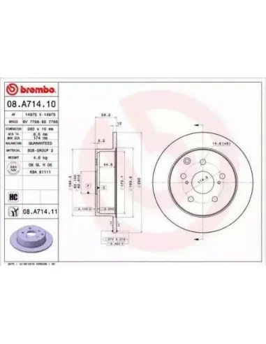 08.A714.10 Disco de freno Brembo