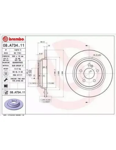 08.A734.11 Disco de freno Brembo