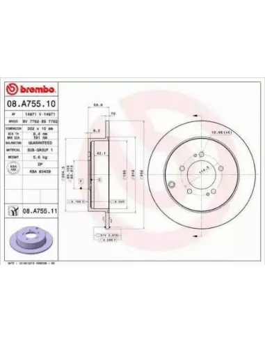 08.A755.10 Disco de freno Brembo