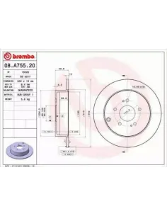 08.A755.20 Disco de freno Brembo