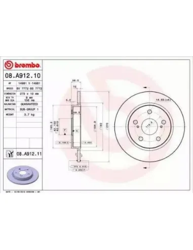 08.A912.10 Disco de freno Brembo