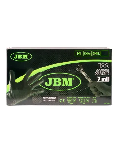 54177 Guantes negros Desechables De nitrilo T:M...