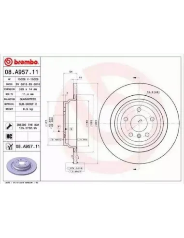 08.A957.11 Disco de freno Brembo