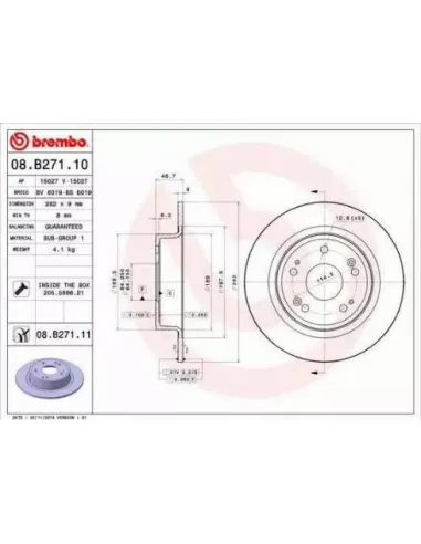 08.B271.10 Disco de freno Brembo