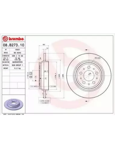 08.B273.10 Disco de freno Brembo