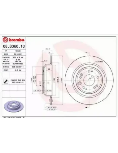 08.B360.10 Disco de freno Brembo