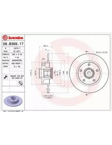 08.B369.17 Disco de freno Brembo