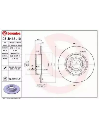 08.B413.10 Disco de freno Brembo