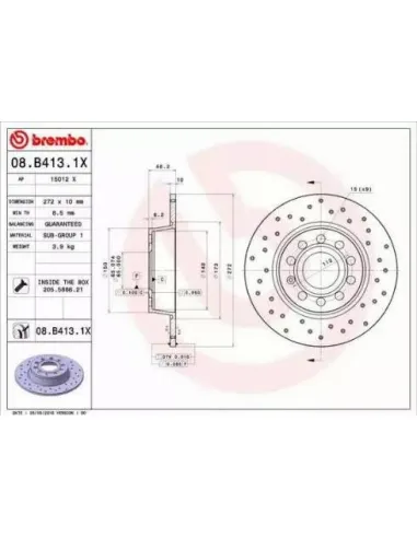 08B4131X Disco de freno Brembo