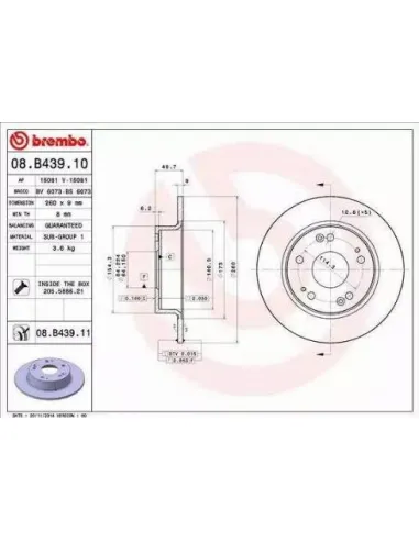 08.B439.11 Disco de freno Brembo