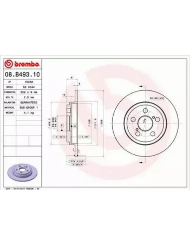 08.B493.10 Disco de freno Brembo