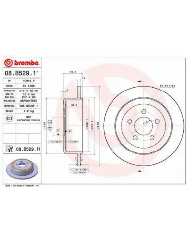 08.B529.11 Disco de freno Brembo