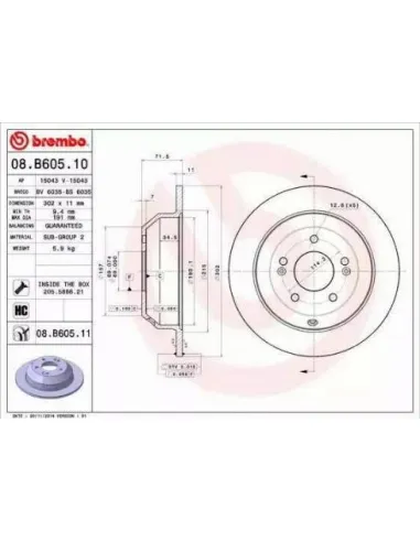 08.B605.10 Disco de freno Brembo