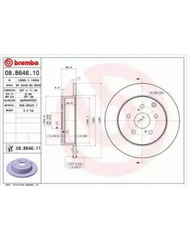 08.B646.10 Disco de freno Brembo