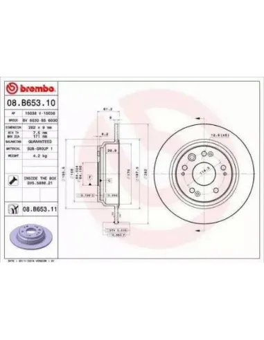 08.B653.10 Disco de freno Brembo