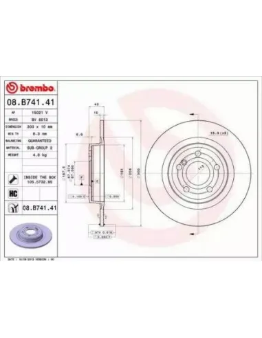 08.B741.41 Disco de freno Brembo