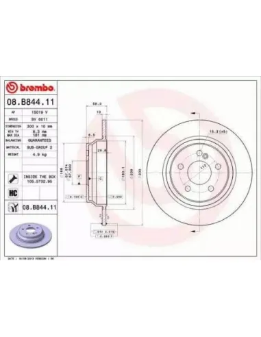 08.B844.11 Disco de freno Brembo