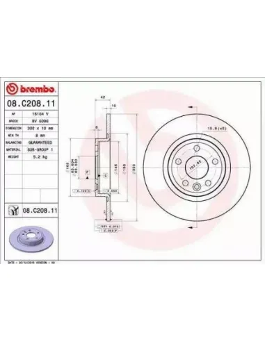 08.C208.11 Disco de freno Brembo