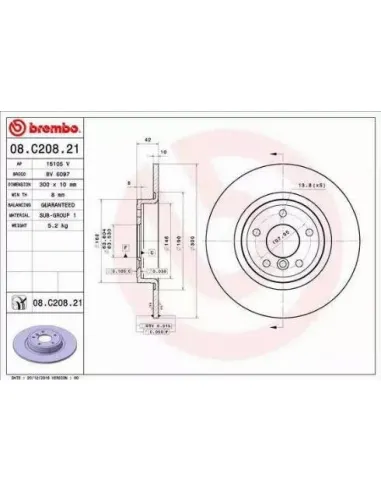 08.C208.21 Disco de freno Brembo