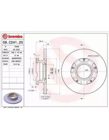 08.C241.20 Disco de freno Brembo