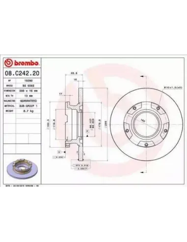 08.C242.20 Disco de freno Brembo