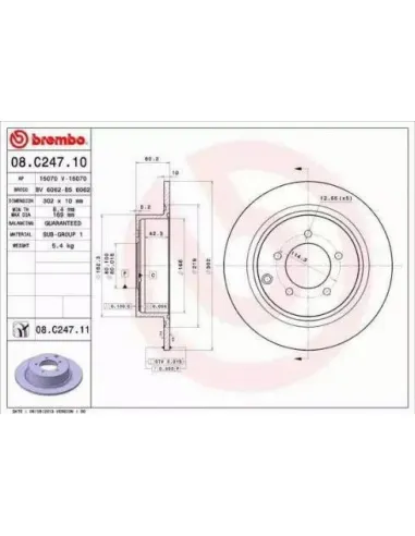 08.C247.10 Disco de freno Brembo