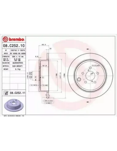 08.C252.10 Disco de freno Brembo