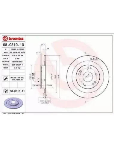 08.C310.11 Disco de freno Brembo