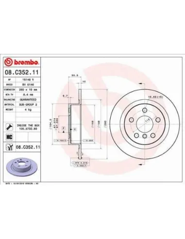 08.C352.11 Disco de freno Brembo