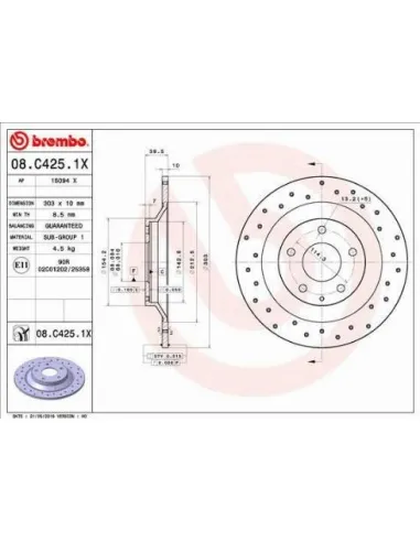 08C4251X Disco de freno Brembo