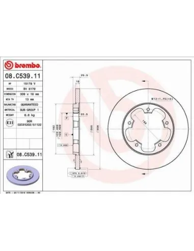 08.C539.11 Disco de freno Brembo